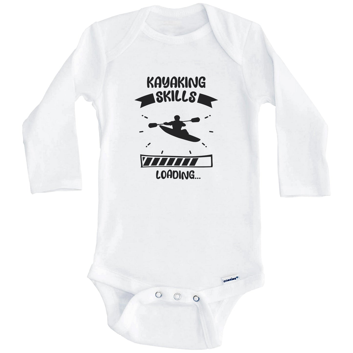 Kayaking Skills Loading Funny Kayaking Baby Bodysuit (Long Sleeves)