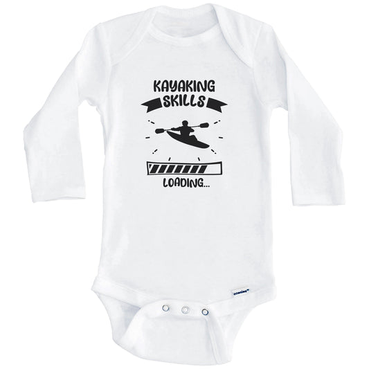 Kayaking Skills Loading Funny Kayaking Baby Bodysuit (Long Sleeves)