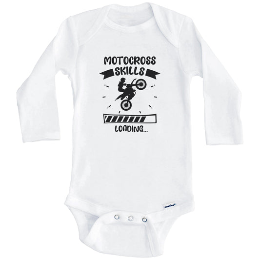 Motocross Skills Loading Funny Motocross Baby Bodysuit (Long Sleeves)