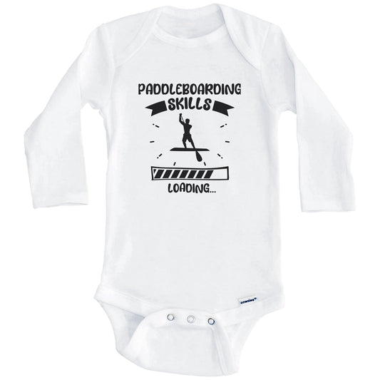 Paddleboarding Skills Loading Funny Paddleboarding Baby Bodysuit (Long Sleeves)