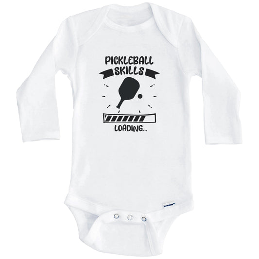 Pickleball Skills Loading Funny Pickleball Baby Bodysuit (Long Sleeves)