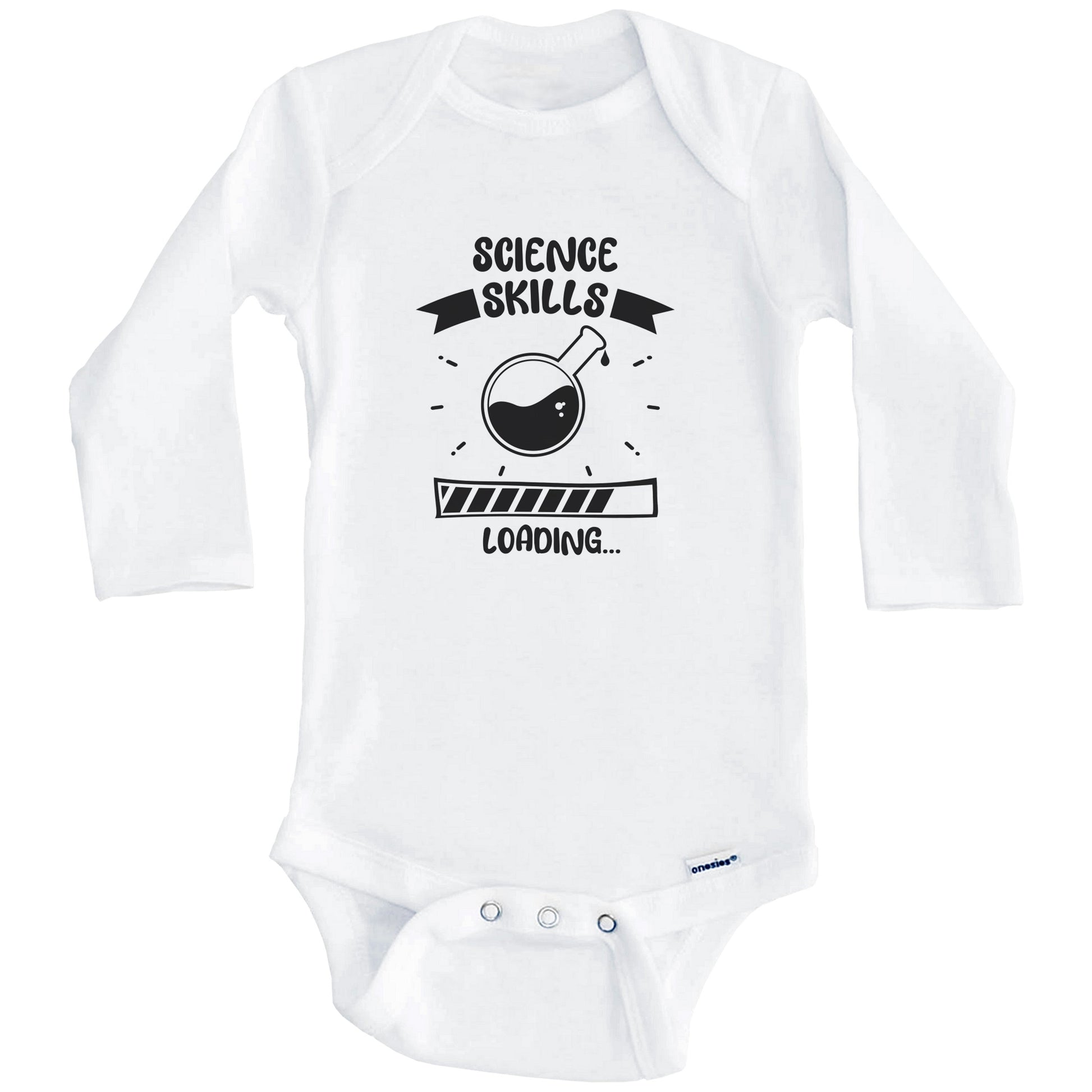 Science Skills Loading Funny Science Baby Bodysuit (Long Sleeves)