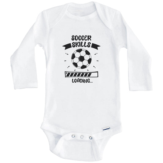 Soccer Skills Loading Funny Soccer Baby Bodysuit (Long Sleeves)