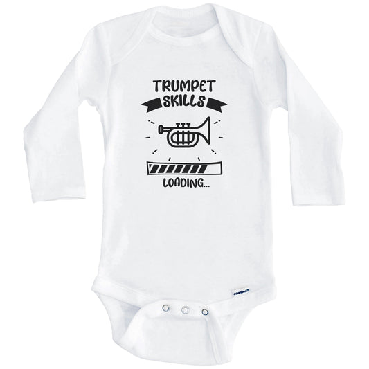 Trumpet Skills Loading Funny Trumpet Baby Bodysuit (Long Sleeves)