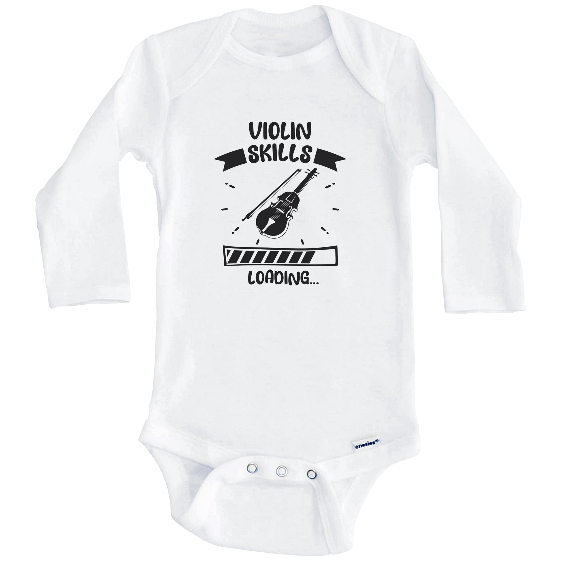 Violin Skills Loading Funny Violin Baby Bodysuit (Long Sleeves)