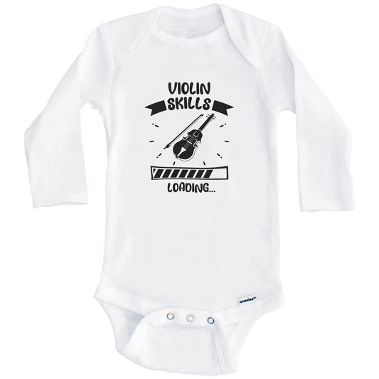 Violin Skills Loading Funny Violin Baby Bodysuit (Long Sleeves)