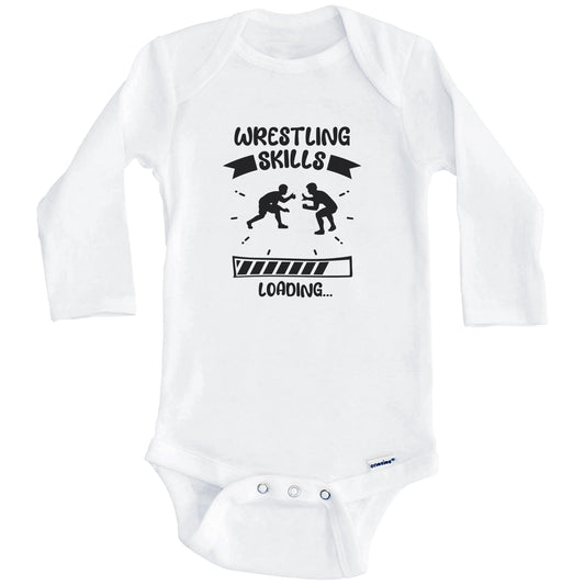 Wrestling Skills Loading Funny Wrestling Baby Bodysuit (Long Sleeves)