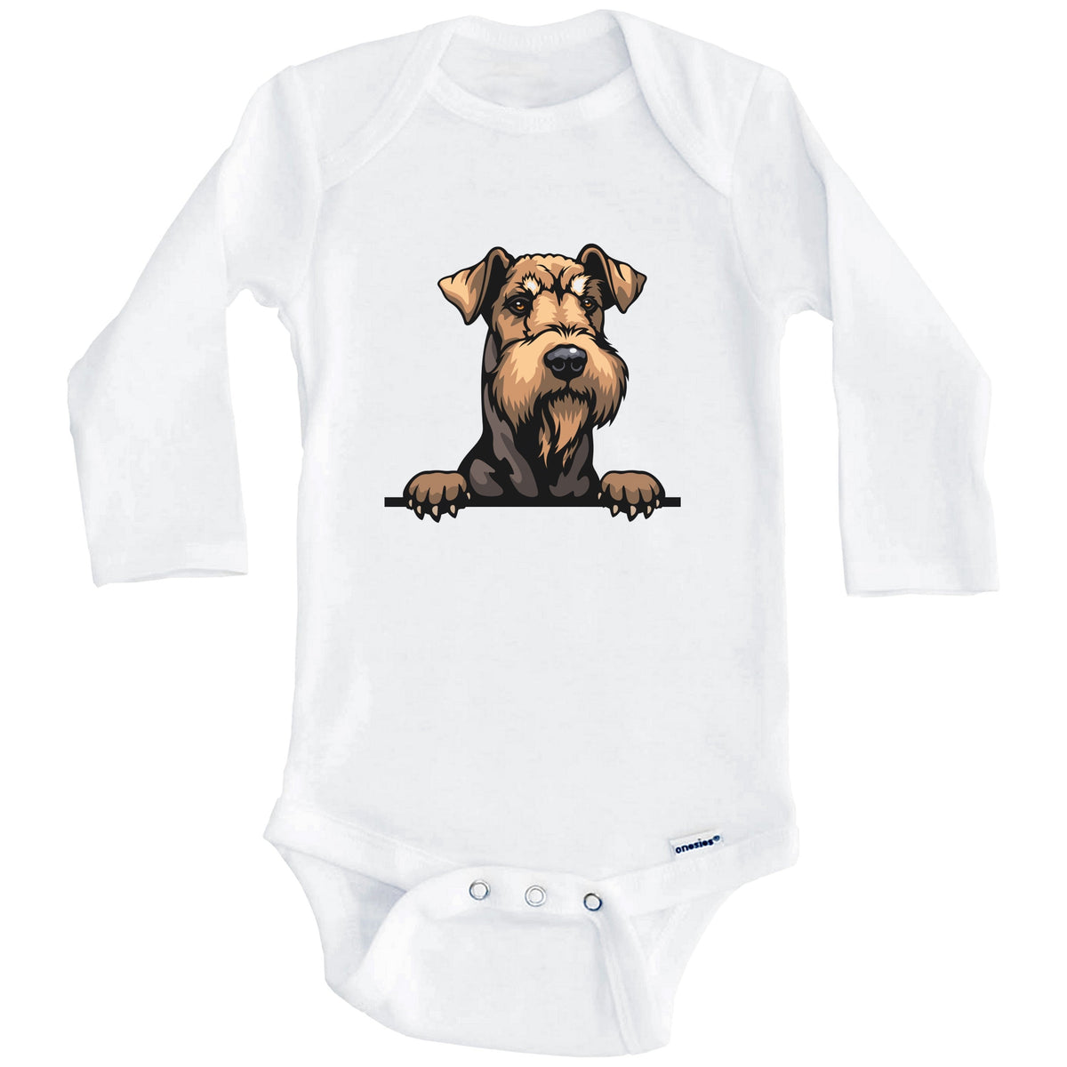 Airedale Terrier Dog Breed Cute One Piece Baby Bodysuit (Long Sleeves)