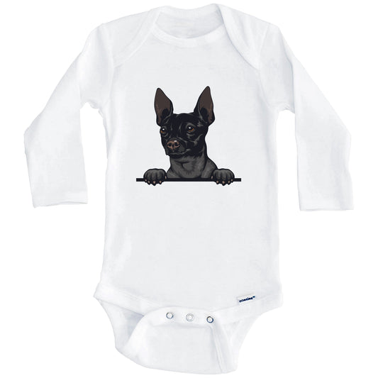 American Hairless Terrier Dog Breed Cute One Piece Baby Bodysuit (Long Sleeves)