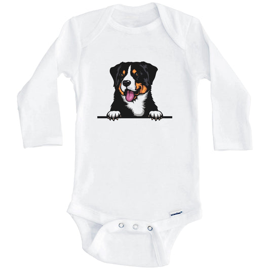 Appenzeller Sennenhund Dog Breed Cute One Piece Baby Bodysuit (Long Sleeves)