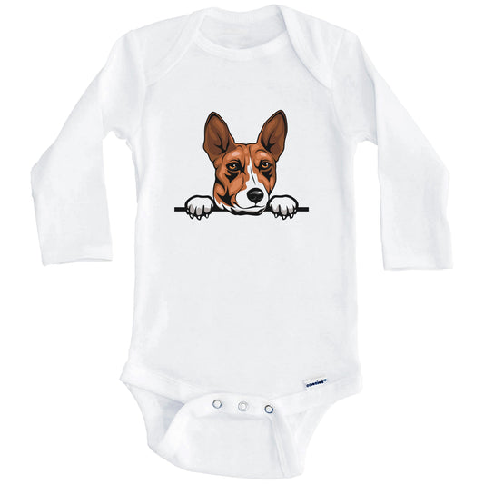 Basenji Dog Breed Cute One Piece Baby Bodysuit (Long Sleeves)