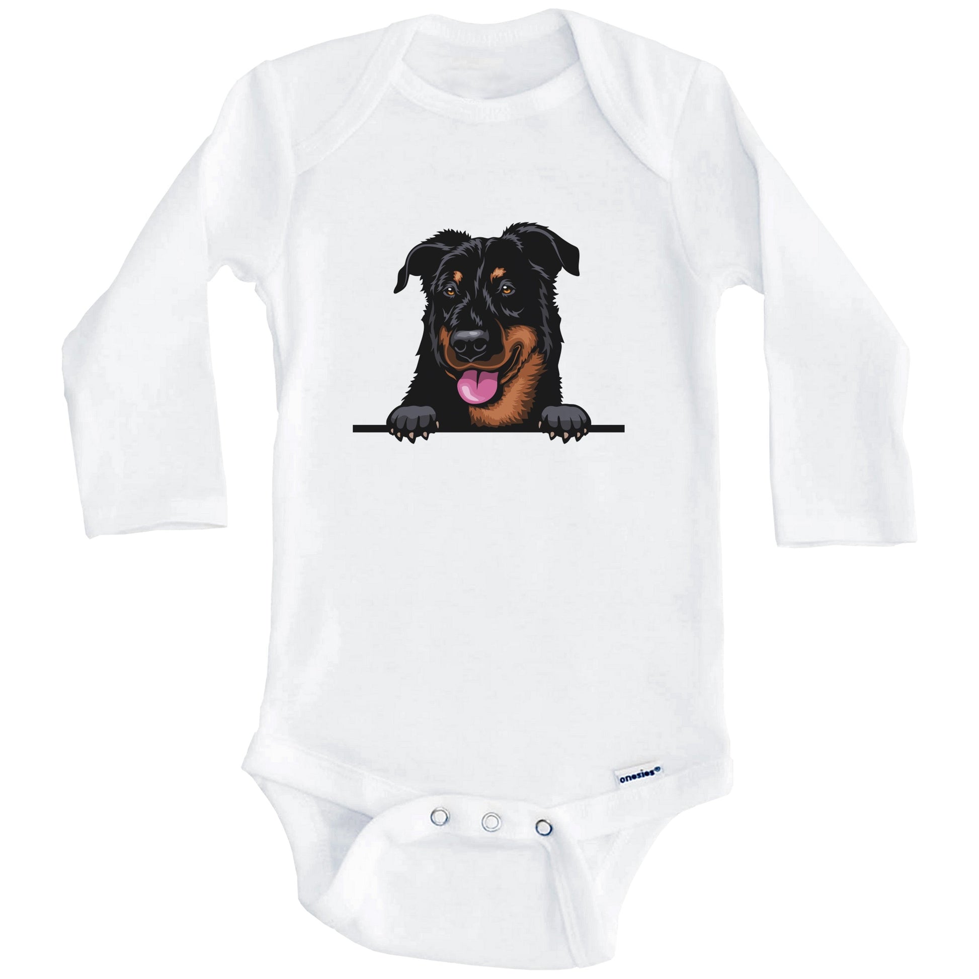Beauceron Dog Breed Cute One Piece Baby Bodysuit (Long Sleeves)