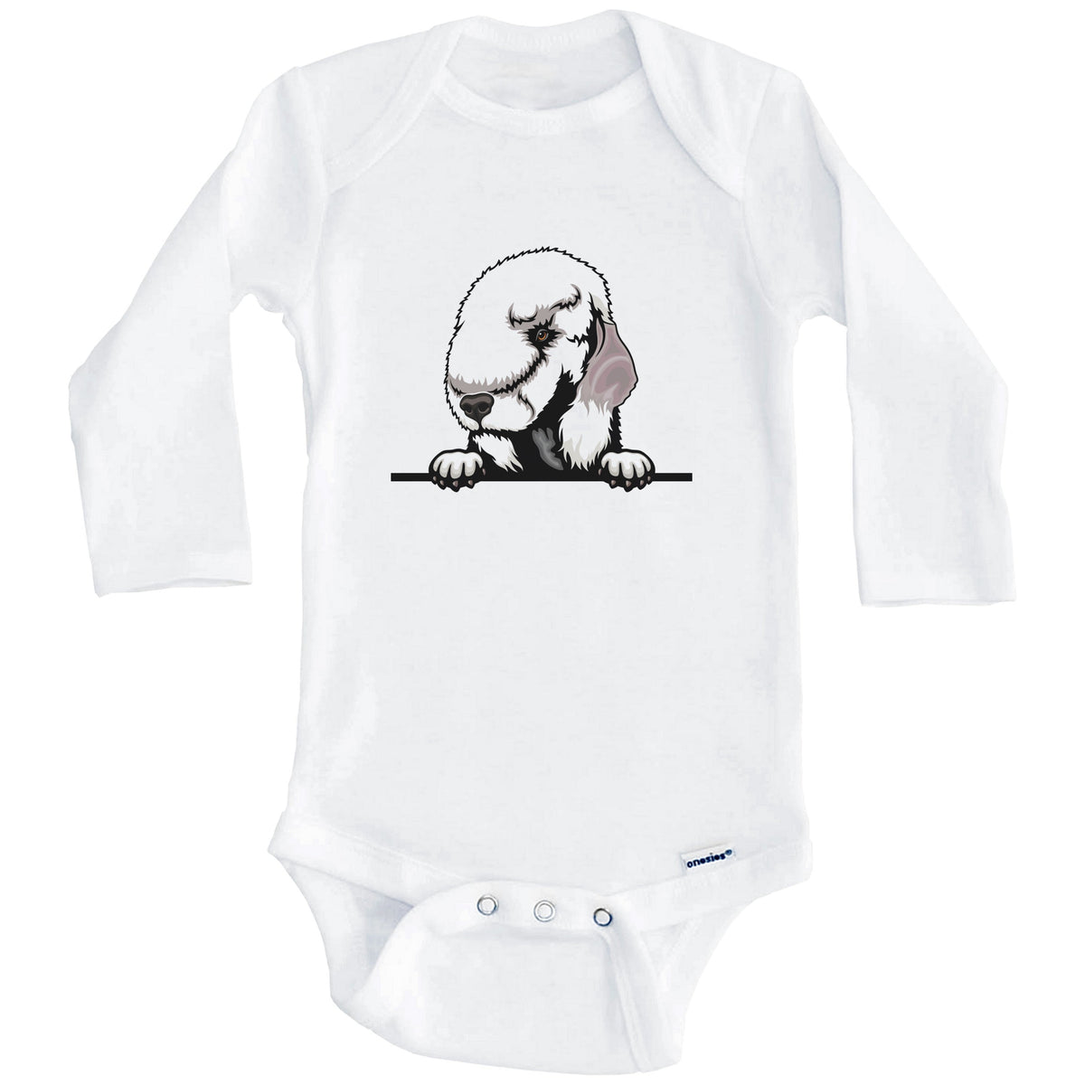 Bedlington Terrier Dog Breed Cute One Piece Baby Bodysuit (Long Sleeves)