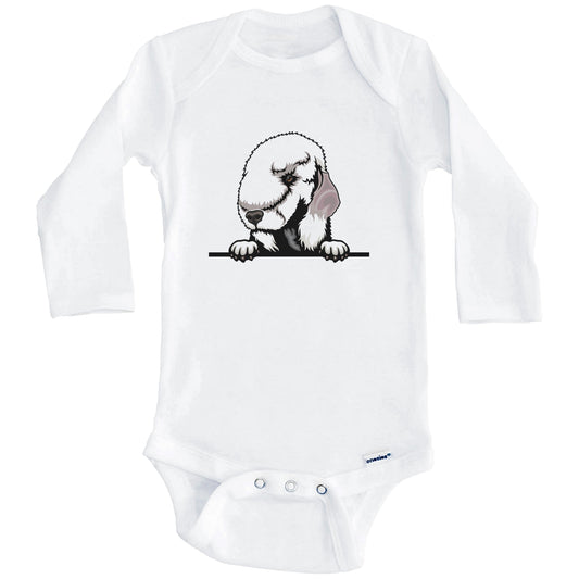 Bedlington Terrier Dog Breed Cute One Piece Baby Bodysuit (Long Sleeves)