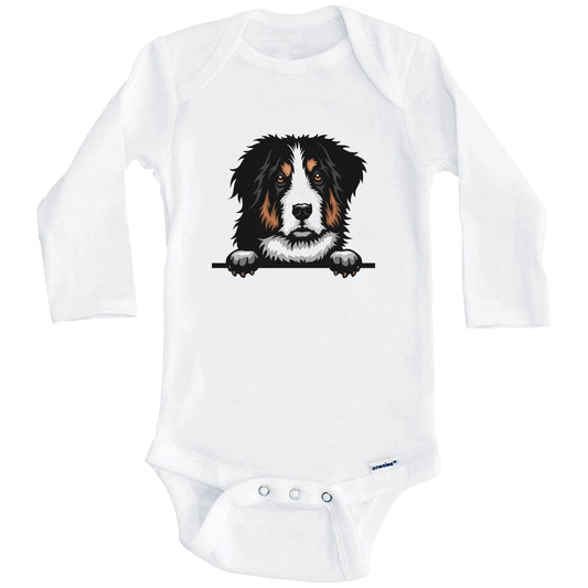 Bernese Mountain Dog Dog Breed Cute One Piece Baby Bodysuit (Long Sleeves)