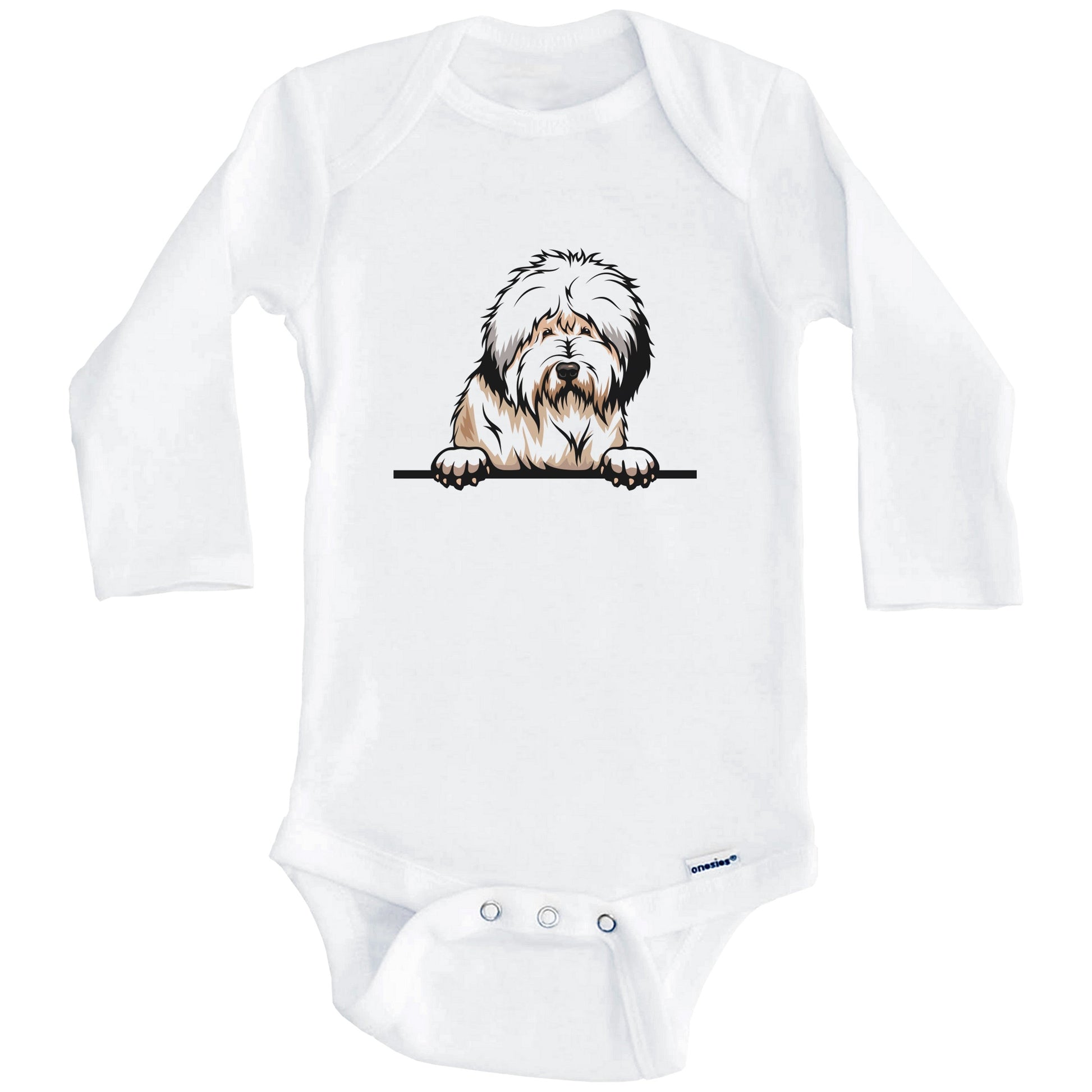 Bobtail Dog Breed Cute One Piece Baby Bodysuit (Long Sleeves)