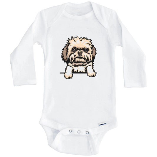 Bolonka Zwetna Dog Breed Cute One Piece Baby Bodysuit v2 (Long Sleeves)