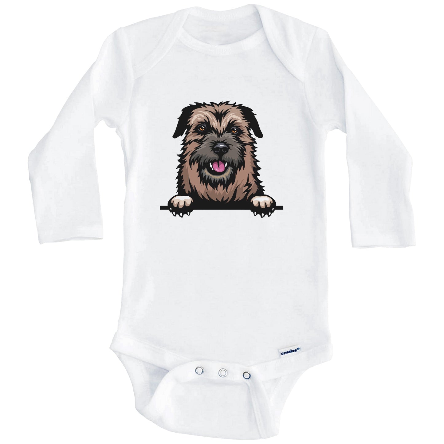 Border Terrier Dog Breed Cute One Piece Baby Bodysuit (Long Sleeves)