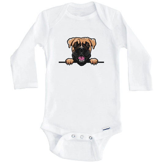 Boxer Dog Breed Cute One Piece Baby Bodysuit (Long Sleeves)