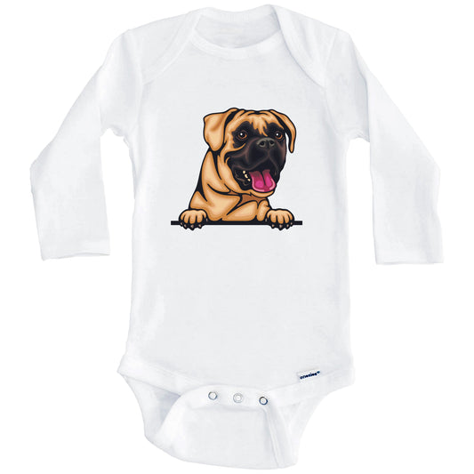 Boxer Dog Breed Cute One Piece Baby Bodysuit v3 (Long Sleeves)