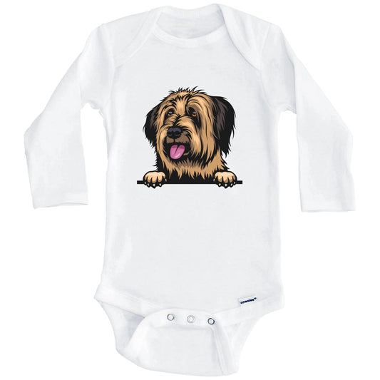 Briard Dog Breed Cute One Piece Baby Bodysuit (Long Sleeves)