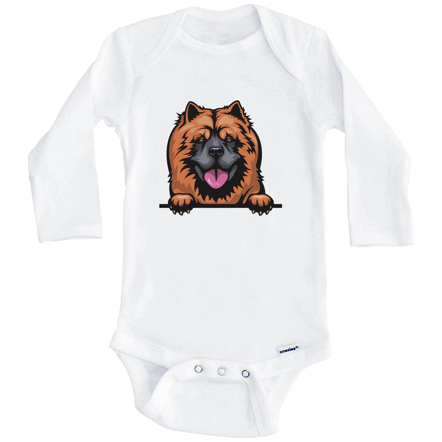 Chow Chow Dog Breed Cute One Piece Baby Bodysuit (Long Sleeves)
