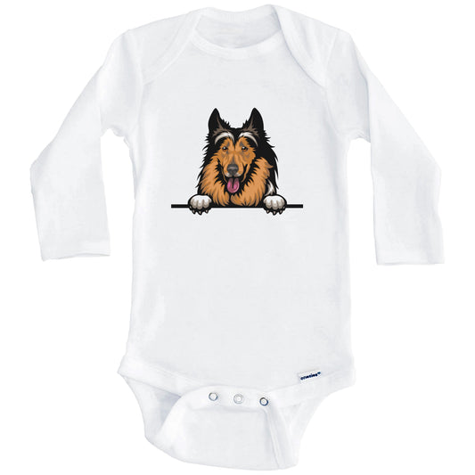 Collie Dog Breed Cute One Piece Baby Bodysuit (Long Sleeves)