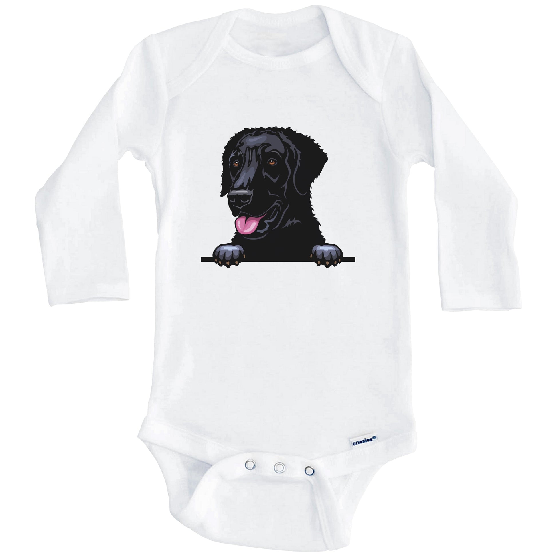 Curly-Coated Retriever Dog Breed Cute One Piece Baby Bodysuit (Long Sleeves)
