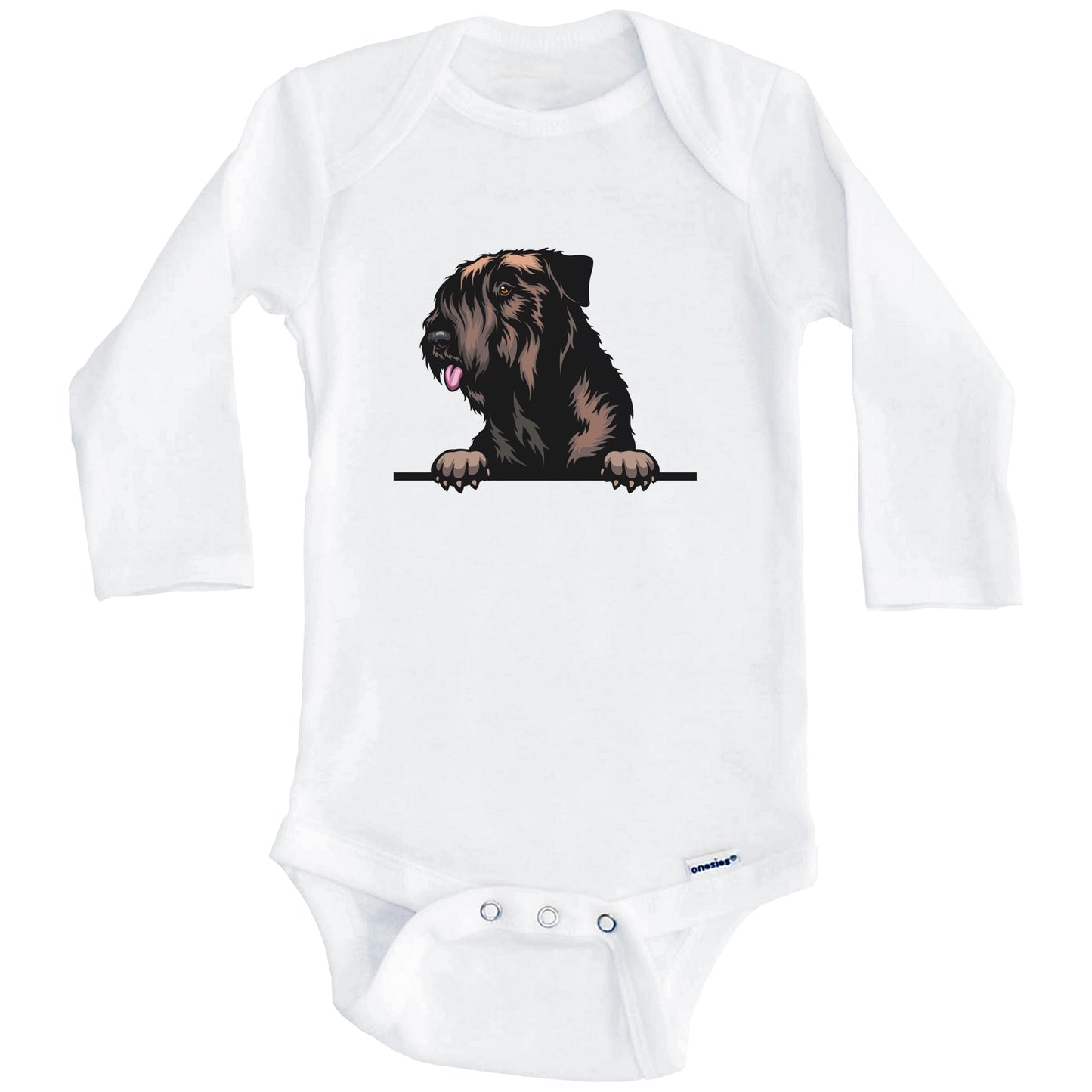 Czech Terrier Dog Breed Cute One Piece Baby Bodysuit (Long Sleeves)