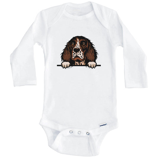 English Springer Spaniel Dog Breed Cute One Piece Baby Bodysuit (Long Sleeves)