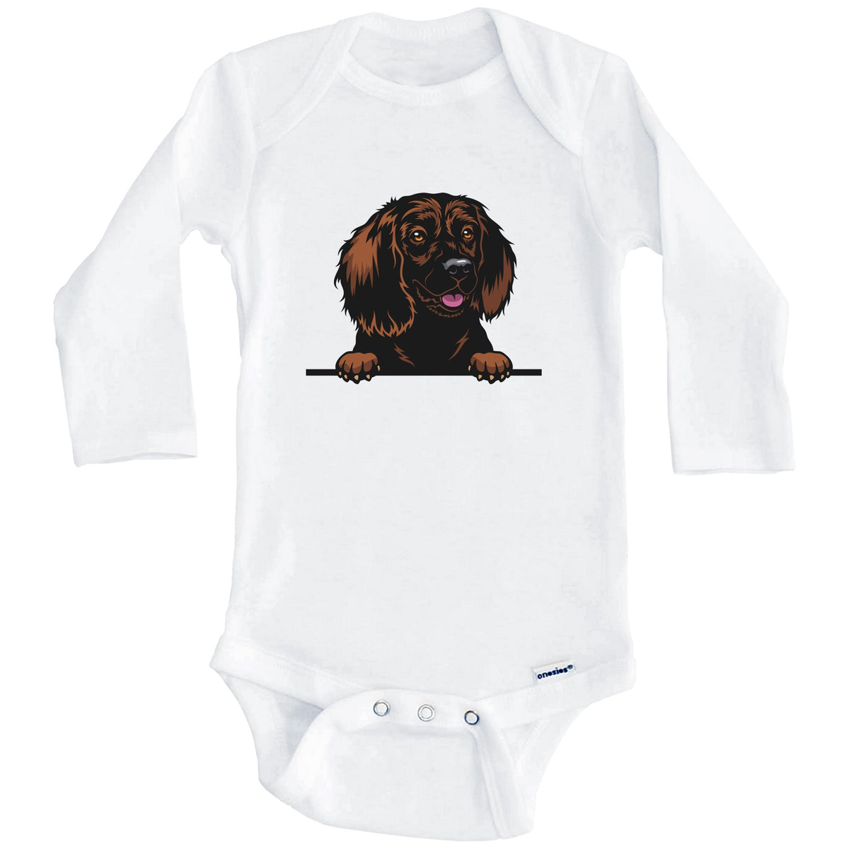 Field Spaniel Dog Breed Cute One Piece Baby Bodysuit (Long Sleeves)