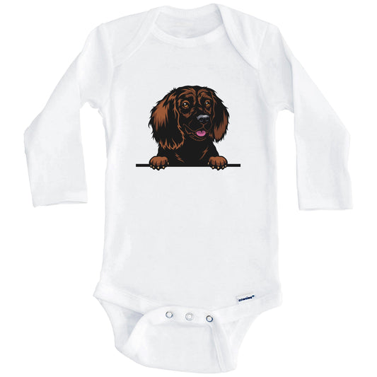 Field Spaniel Dog Breed Cute One Piece Baby Bodysuit (Long Sleeves)