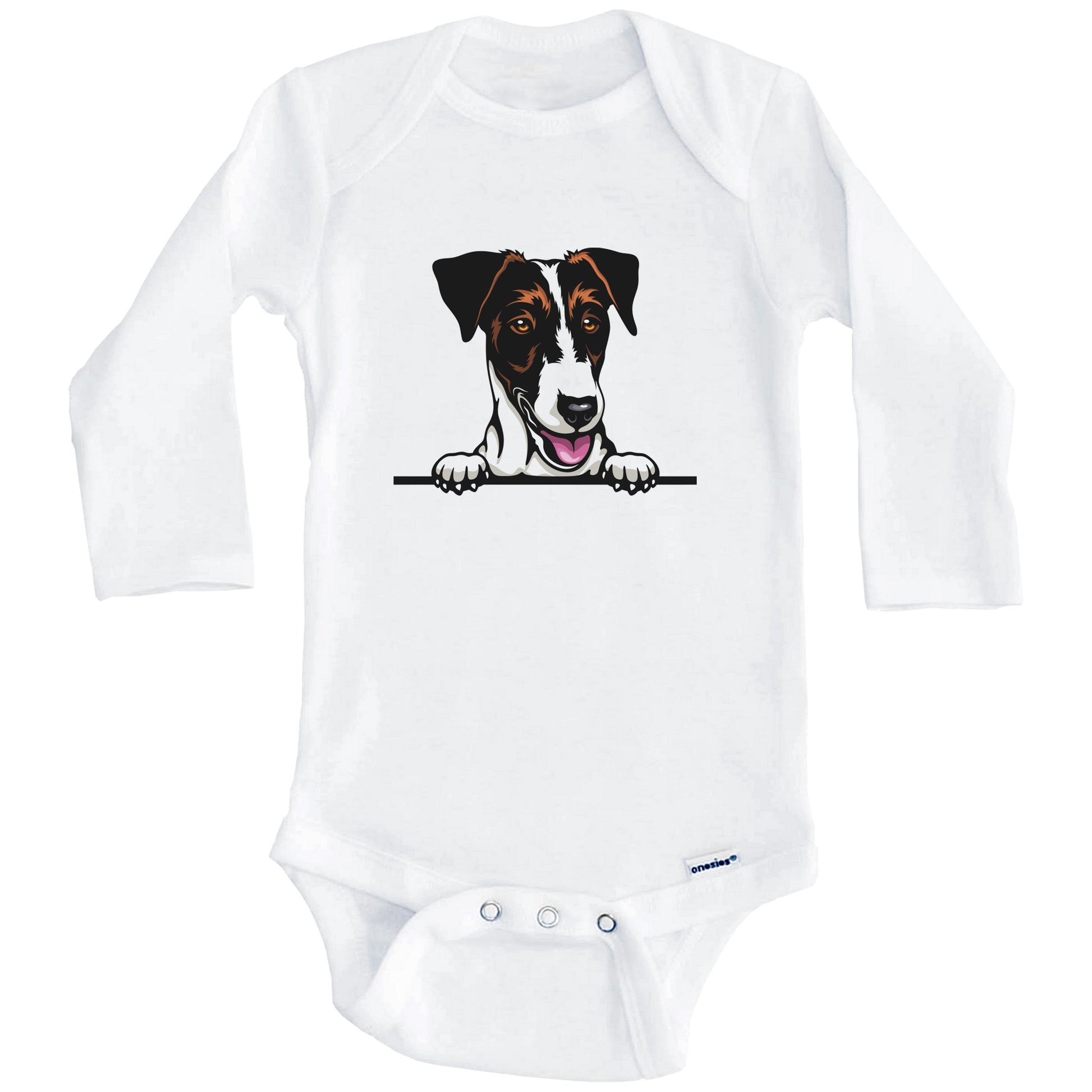 Fox Terrier Dog Breed Cute One Piece Baby Bodysuit (Long Sleeves)