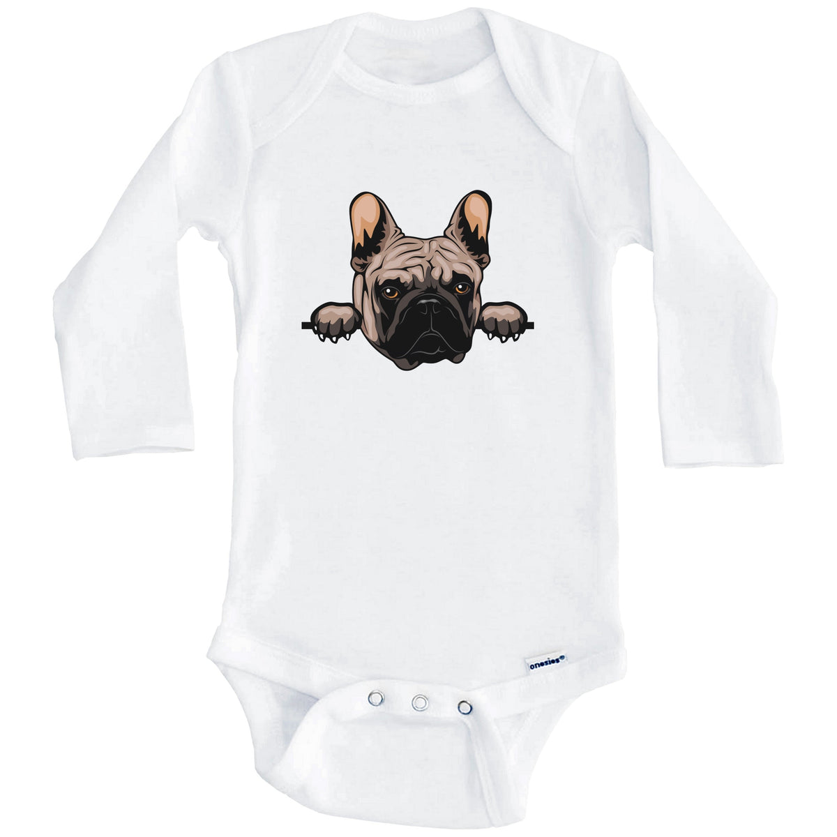 French Bulldog Dog Breed Cute One Piece Baby Bodysuit (Long Sleeves)