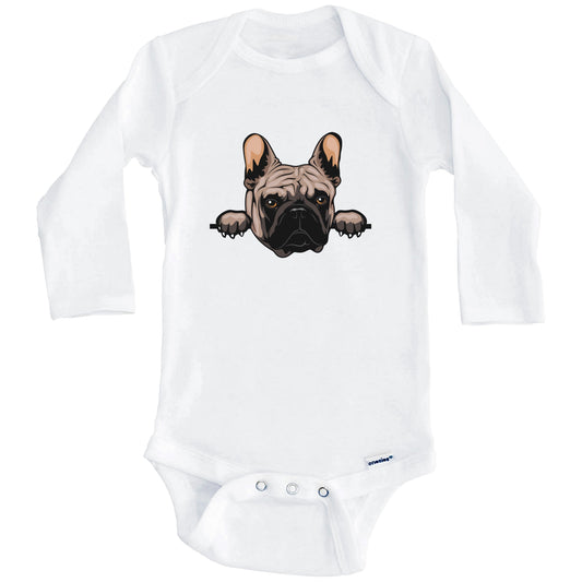 French Bulldog Dog Breed Cute One Piece Baby Bodysuit (Long Sleeves)