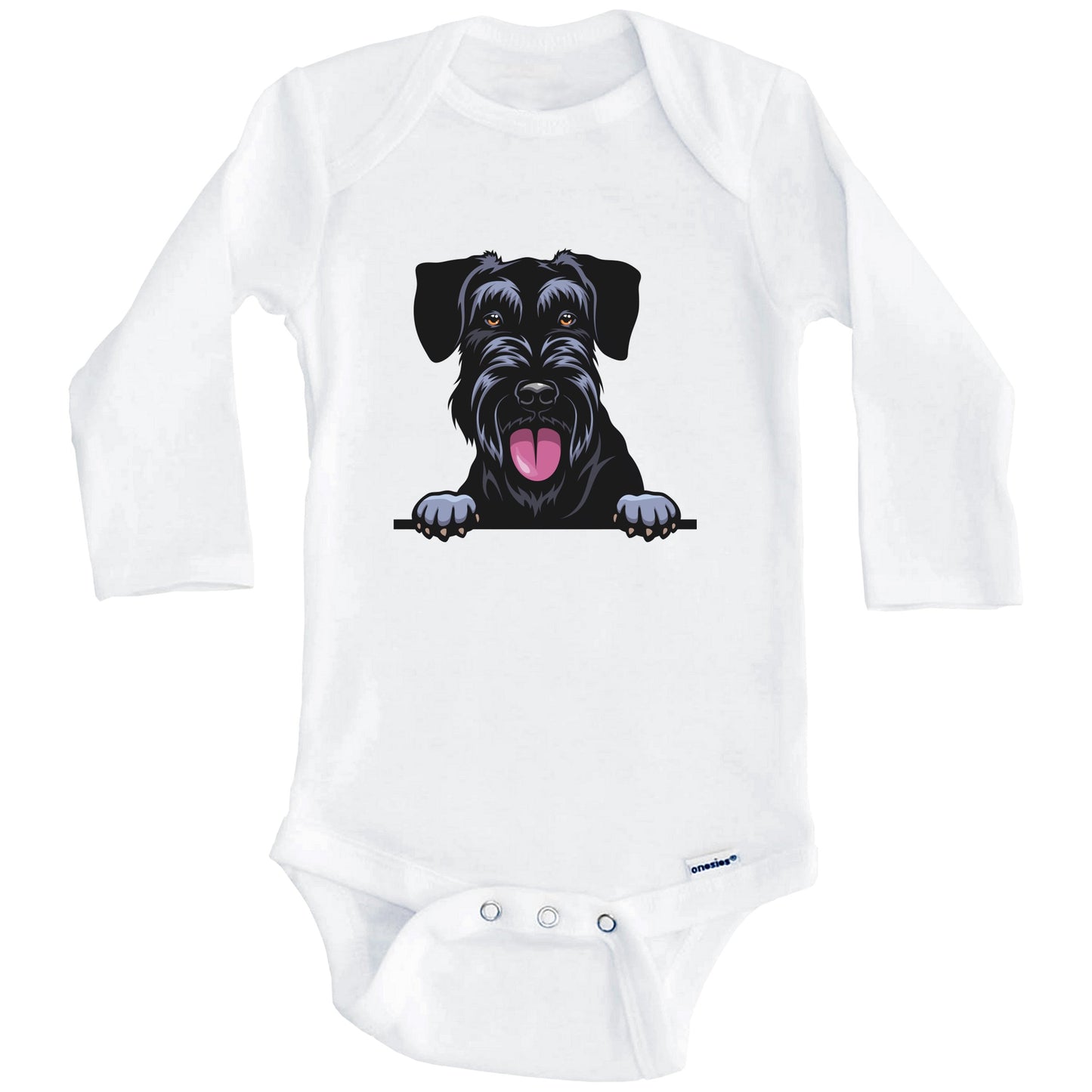 Giant Schnauzer Dog Breed Cute One Piece Baby Bodysuit (Long Sleeves)