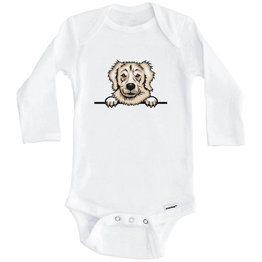 Golden Retriever Dog Breed Cute One Piece Baby Bodysuit v2 (Long Sleeves)