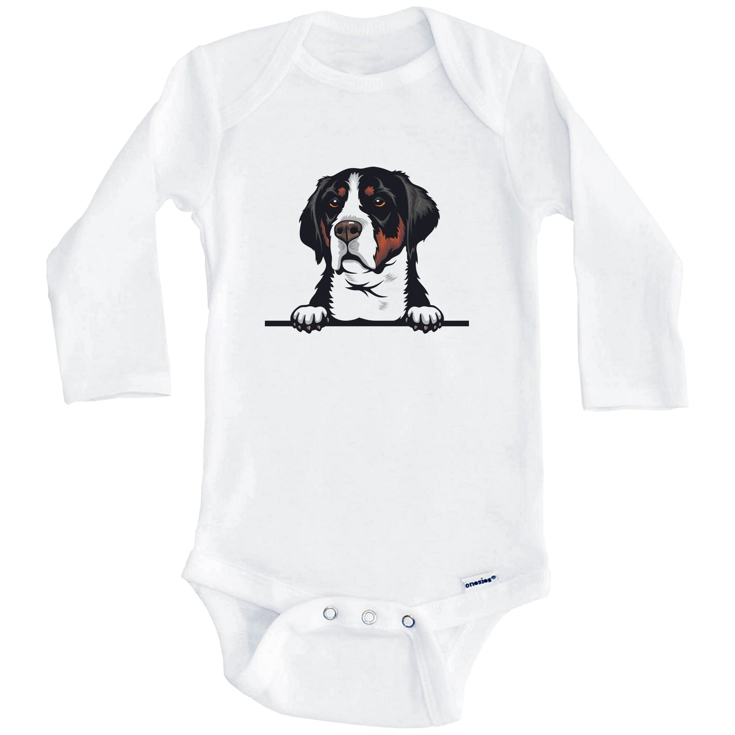 Greater Swiss Mountain Dog Dog Breed Cute One Piece Baby Bodysuit (Long Sleeves)