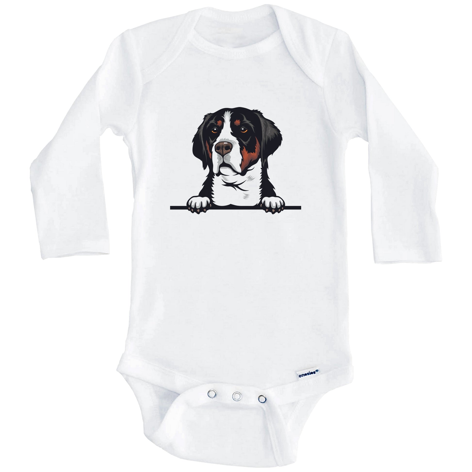 Greater Swiss Mountain Dog Dog Breed Cute One Piece Baby Bodysuit (Long Sleeves)