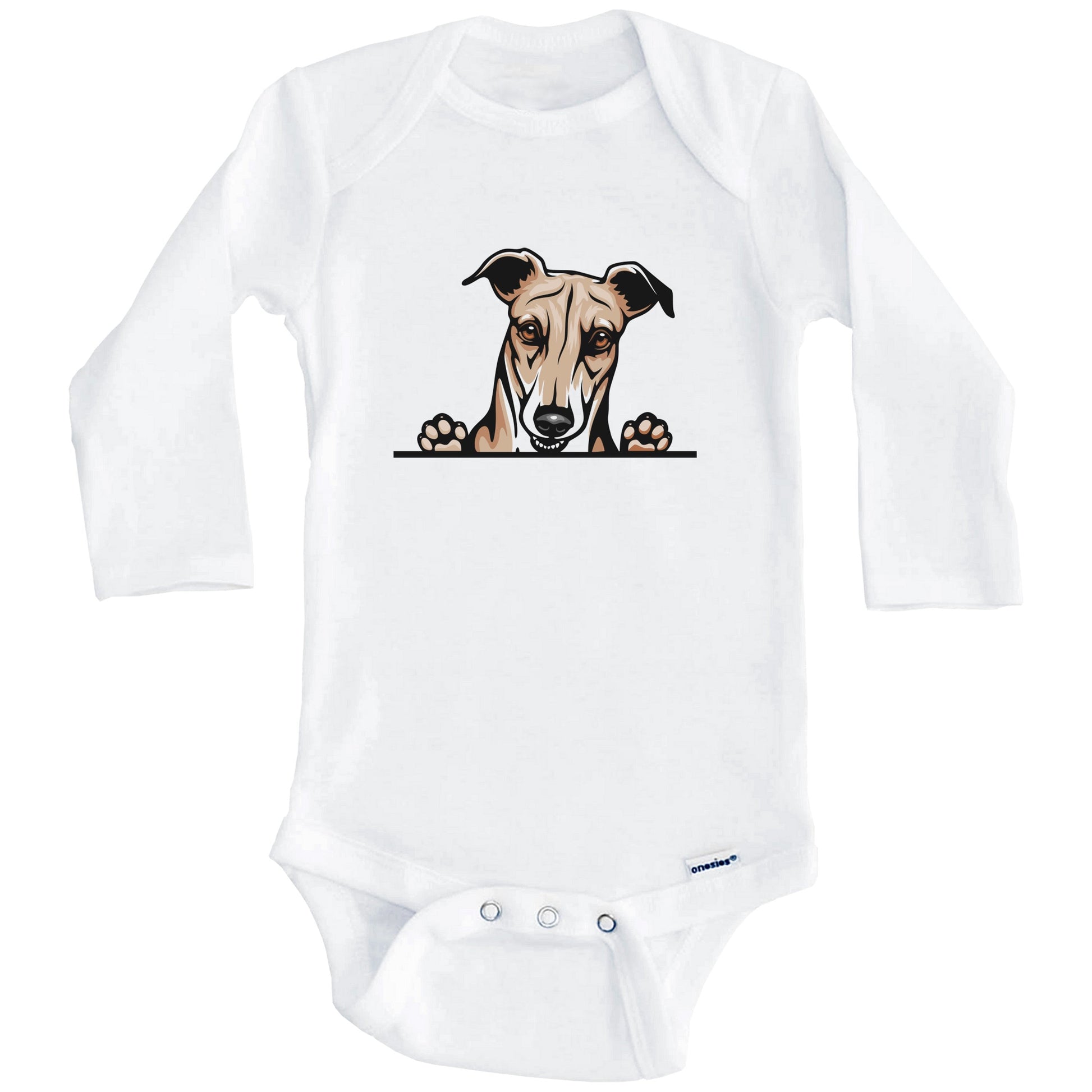 Greyhound Dog Breed Cute One Piece Baby Bodysuit (Long Sleeves)