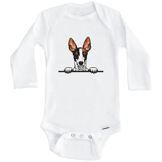 Ibizan Hound Dog Breed Cute One Piece Baby Bodysuit (Long Sleeves)