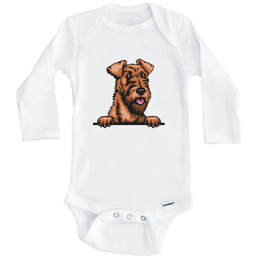 Irish Terrier Dog Breed Cute One Piece Baby Bodysuit (Long Sleeves)