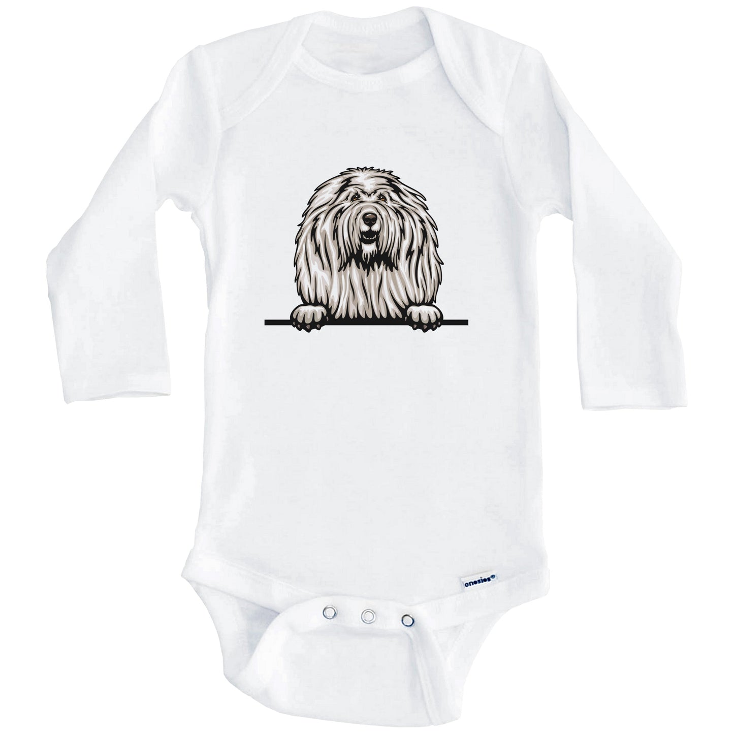 Komondor Dog Breed Cute One Piece Baby Bodysuit (Long Sleeves)