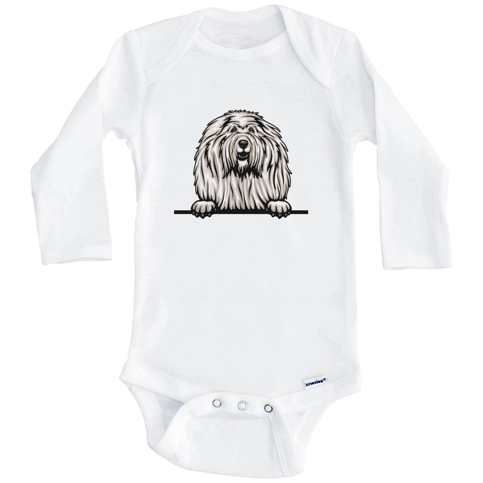 Komondor Dog Breed Cute One Piece Baby Bodysuit (Long Sleeves)