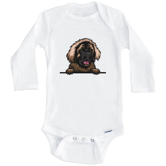 Leonberger Dog Breed Cute One Piece Baby Bodysuit v2 (Long Sleeves)
