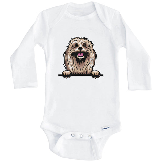 Lhasa Apso Dog Breed Cute One Piece Baby Bodysuit (Long Sleeves)