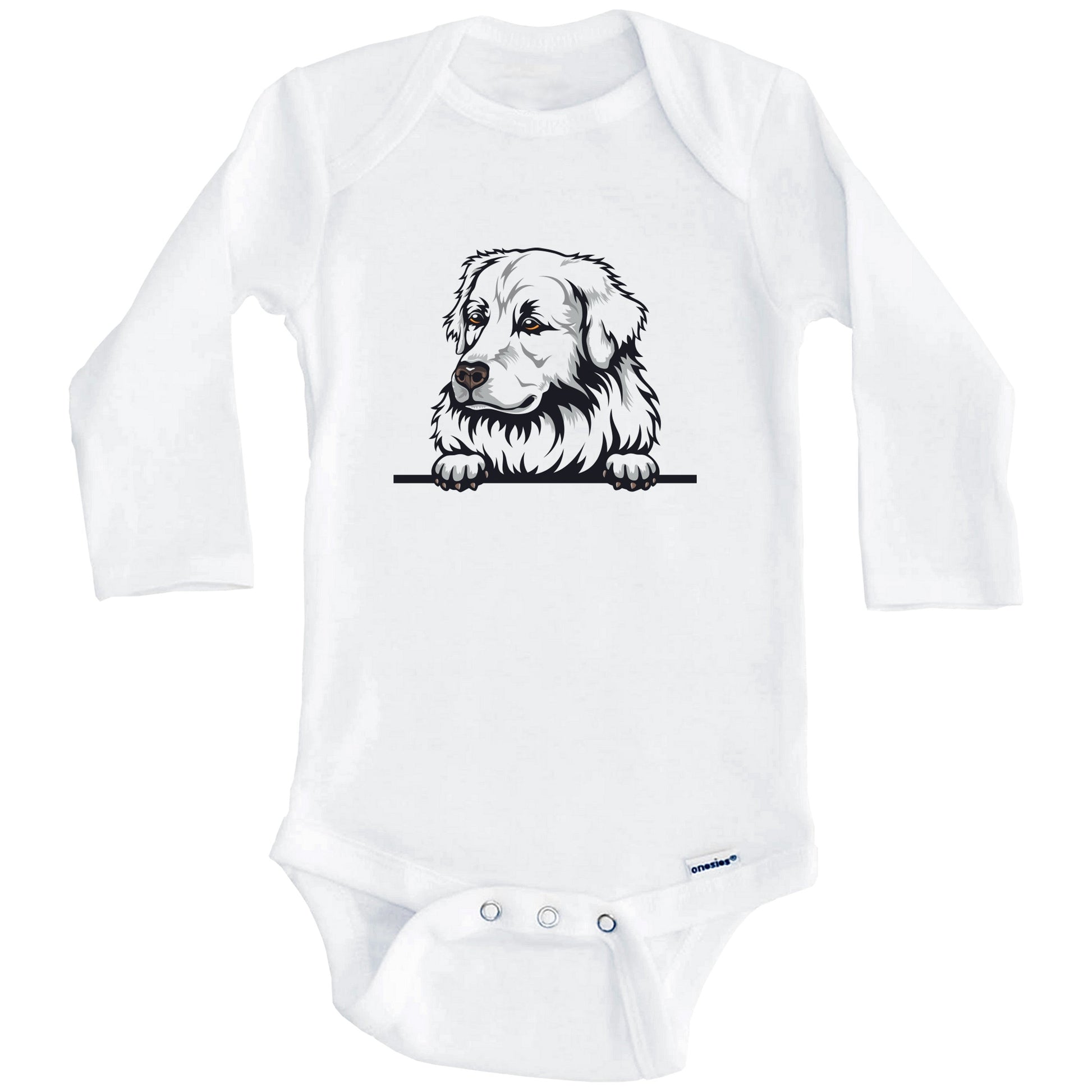 Maremma Sheepdog Dog Breed Cute One Piece Baby Bodysuit (Long Sleeves)