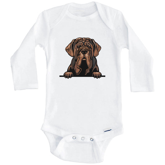 Neapolitan Mastiff Dog Breed Cute One Piece Baby Bodysuit (Long Sleeves)
