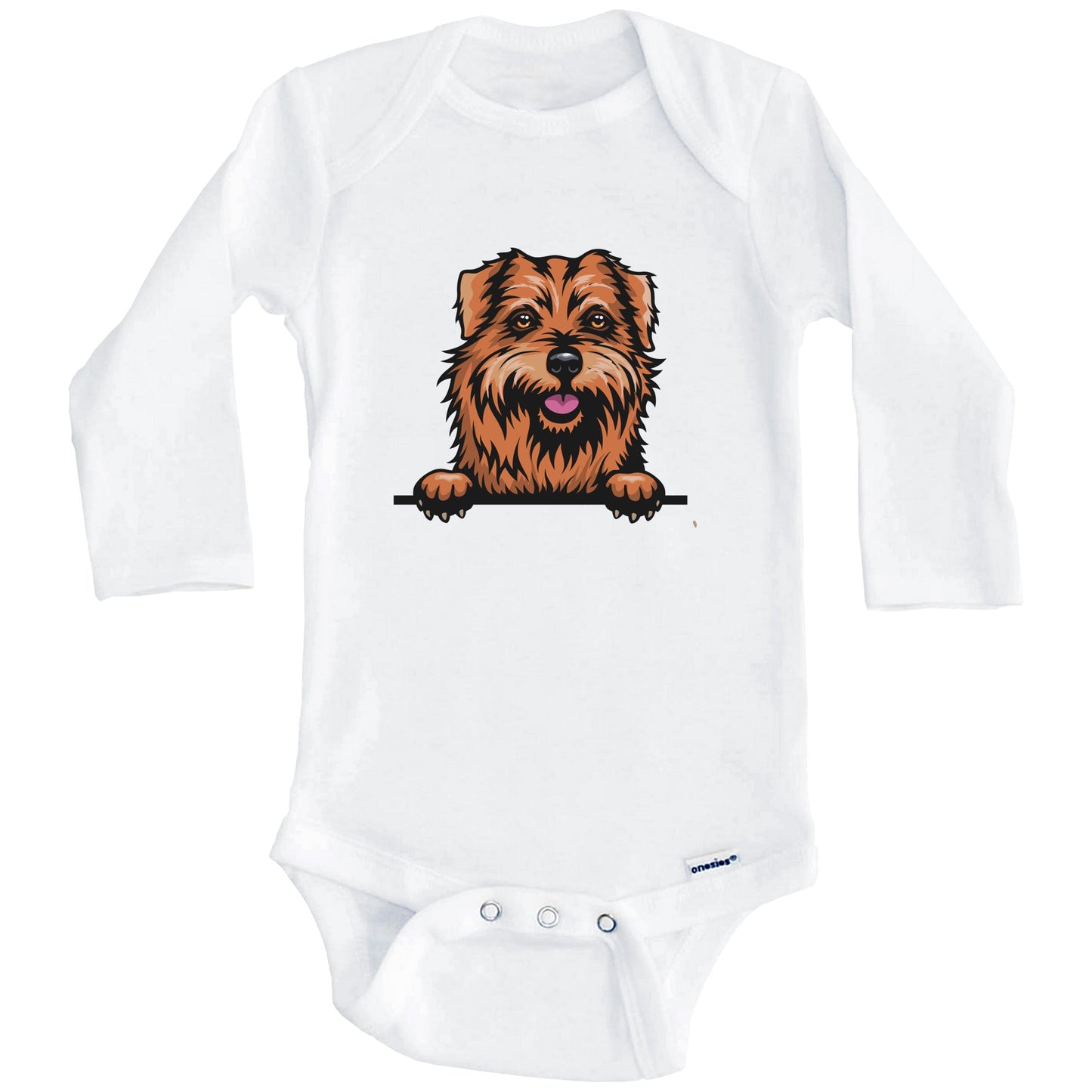 Norfolk Terrier Dog Breed Cute One Piece Baby Bodysuit (Long Sleeves)