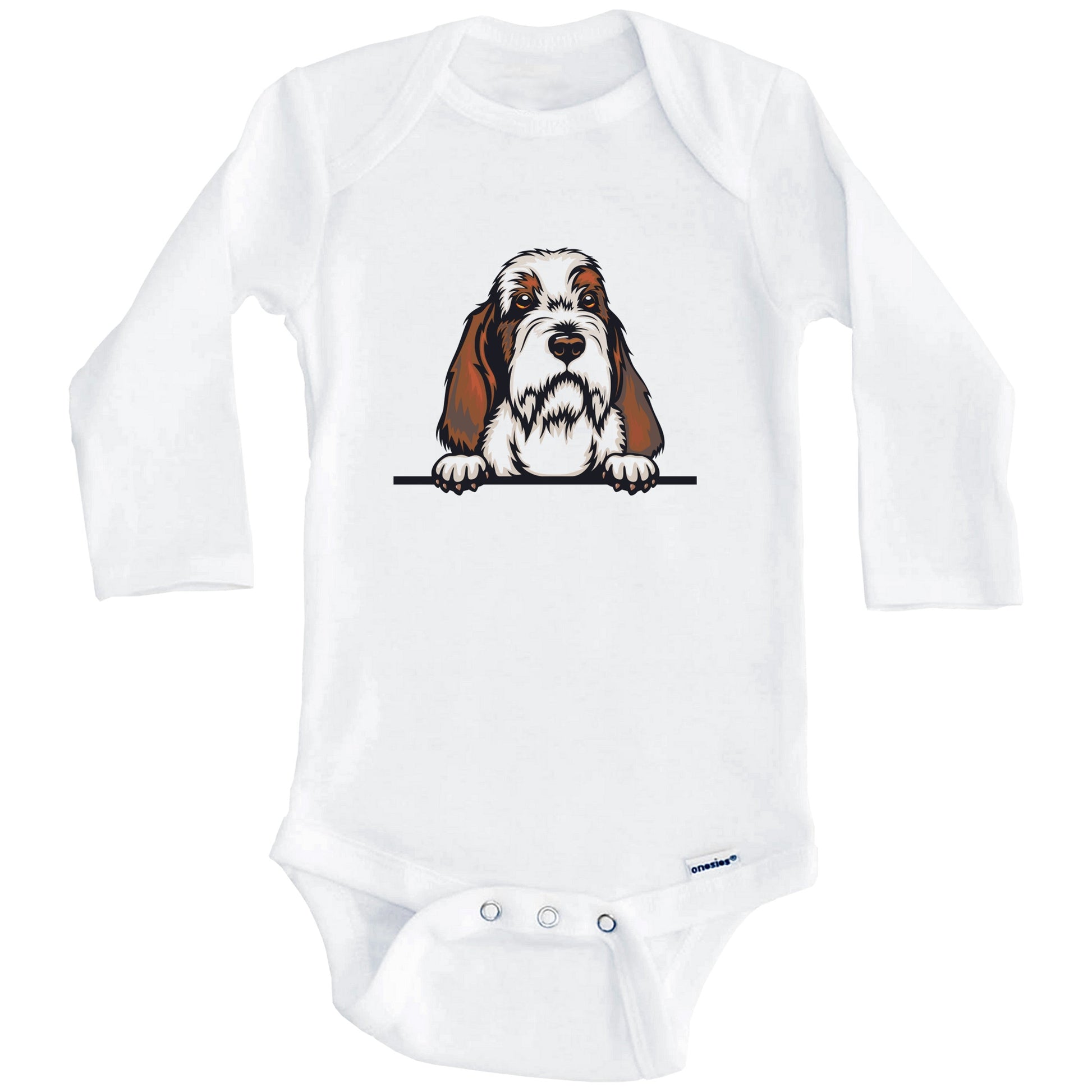 Petit Basset Griffon Vendeen Dog Breed Cute One Piece Baby Bodysuit (Long Sleeves)